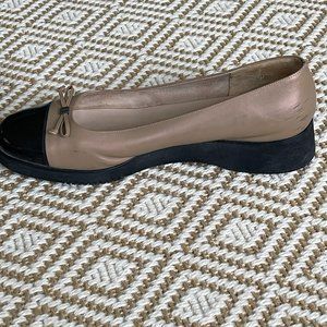 Size 11  Taupe Salvatore Ferragamo low Wedge Flats